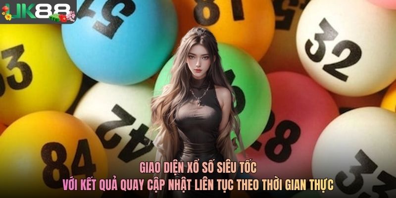 Giao diện xổ số siêu tốc với kết quả quay cập nhật liên tục theo thời gian thực