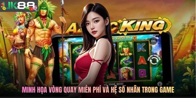 Minh họa vòng quay miễn phí và hệ số nhân trong game